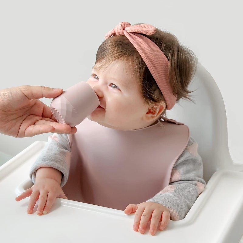 SAMiGO Silicone Baby Cups for 6-12 Months, Tiny Open Cups for Training and Water Drinking, Baby Led Weaning Supplies, 2 OZ - Image 3